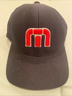 Travis Mathew Black Cap with Red & White Embroidered Logo
